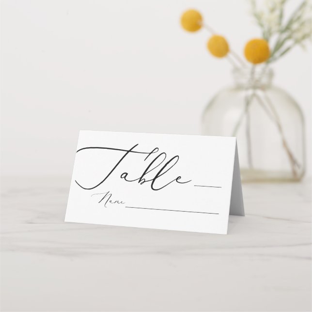 Elegant Calligraphy Bröllop Place Cards Placeringskort (Framsida)