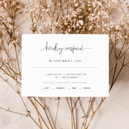 Elegant Calligraphy Bröllop Responcard OSA Tilläggskort