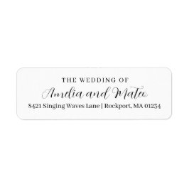 Elegant Calligraphy Bröllop Returadress Etikett