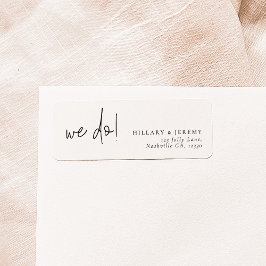 Elegant Calligraphy Bröllop Returadress Returadress Etikett
