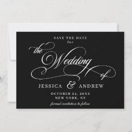 Elegant Calligraphy Bröllop Simple Save the Date Spara Datumet