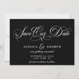 Elegant Calligraphy Bröllop Simple Save the Date Spara Datumet
