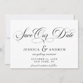 Elegant Calligraphy Bröllop Simple Save the Date Spara Datumet
