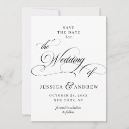 Elegant Calligraphy Bröllop Simple Save the Date Spara Datumet