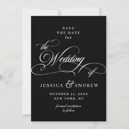 Elegant Calligraphy Bröllop Simple Save the Date Spara Datumet