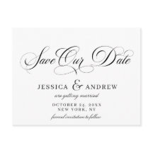 Elegant Calligraphy Bröllop Simple Save the Date