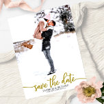 Elegant Calligraphy Bröllop spara datum Photo Vykort<br><div class="desc">Elegant Calligraphy Bröllop spara datum Photo Postcard</div>