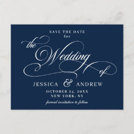 Elegant Calligraphy Bröllop spara datum vykort
