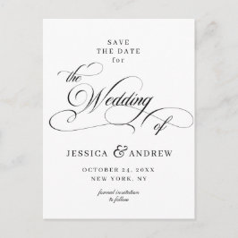Elegant Calligraphy Bröllop spara datum vykort