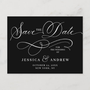Elegant Calligraphy Bröllop spara datum vykort
