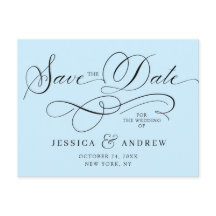 Elegant Calligraphy Bröllop spara datum vykort