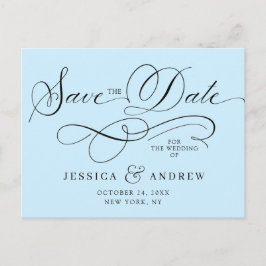 Elegant Calligraphy Bröllop spara datum vykort