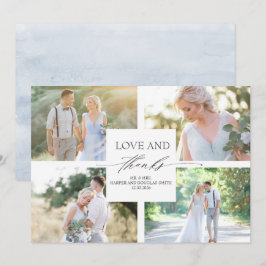 Elegant Calligraphy Bröllop Tack Photo Kort