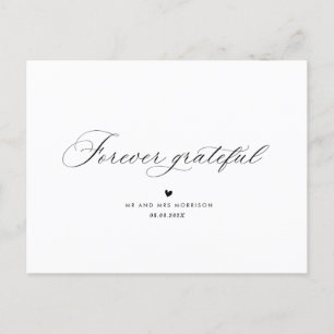 elegant calligraphy bröllop tack vykort