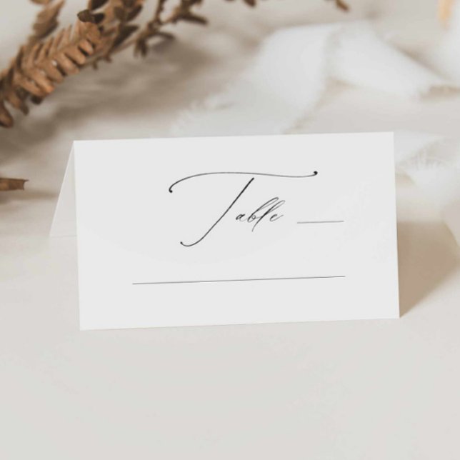 Elegant Calligraphy Bröllop Tält Place Card Placeringskort (elegant simple wedding tent place card blank, modern calligraphy escort card,  name card with table)