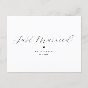 elegant calligraphy bröllop vykort