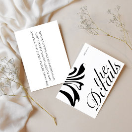 Elegant Calligraphy Bröllop webbplats-kuvert Tilläggskort