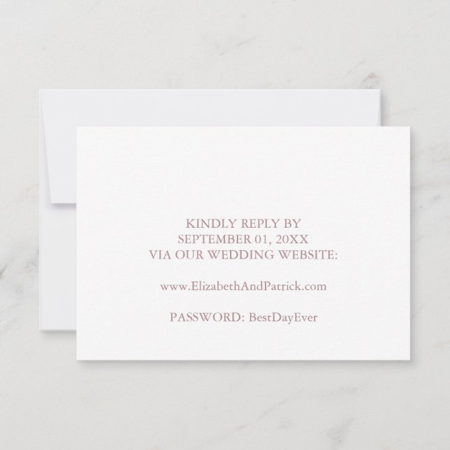 Elegant Calligraphy Bröllop webbplats OSA kort (Baksida)