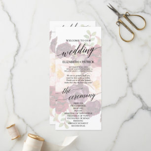 Elegant Calligraphy Bröllopsprogrammet Fäst Blom Program