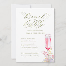 Elegant Calligraphy Brunch & Bubbly Bridal Shower Inbjudningar
