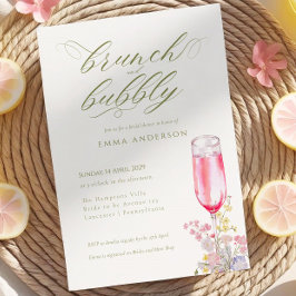 Elegant Calligraphy Brunch & Bubbly Bridal Shower Inbjudningar