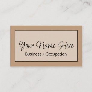Elegant calligraphy brunterra cotta visitkort