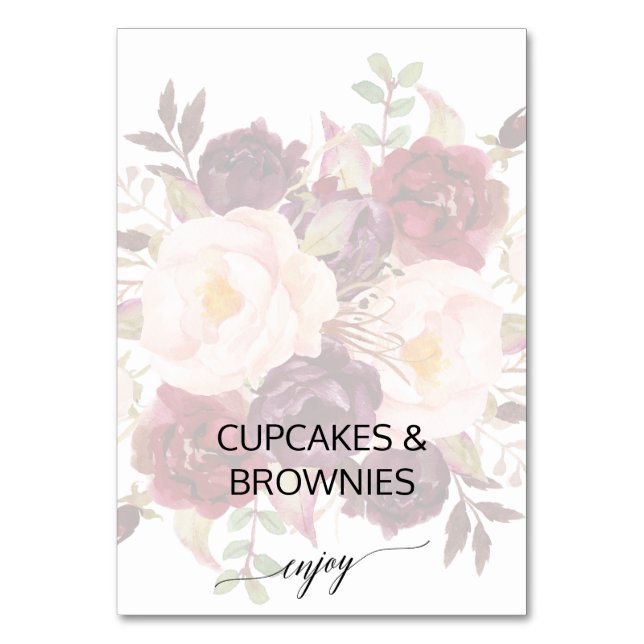 Elegant Calligraphy | Buffetsetiketter för inmatad Bordsnummer (Framsidan)