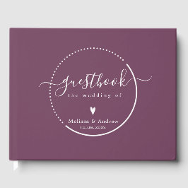 Elegant Calligraphy - Burgundy Bröllop Guest Bok