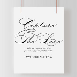 Elegant Calligraphy Capture the Kärlek Hashtag Sig Poster