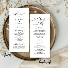 Elegant Calligraphy Chic  Script Bröllop Ceremony Program