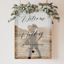 Elegant calligraphy chic script bröllop Welcome Poster