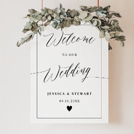 Elegant calligraphy chic script bröllop Welcome Poster