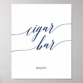 Elegant Calligraphy Cigar Pub-tecken Poster