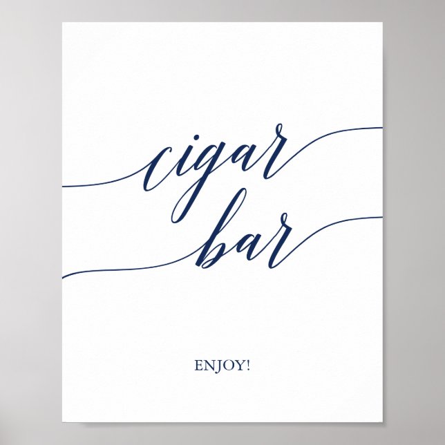 Elegant Calligraphy Cigar Pub-tecken Poster (Framsidan)