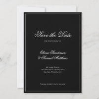 Elegant Calligraphy Classic Black Gräns Bröllop