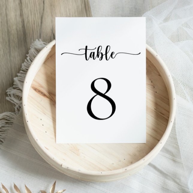 Elegant Calligraphy Classic Bröllop Bordsnummer (Skapare uppladdad)