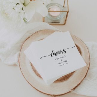 Elegant Calligraphy Classic Bröllop Cheers Napkins Pappersservett