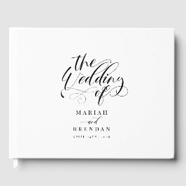 Elegant Calligraphy Classic Bröllop Gästböcker