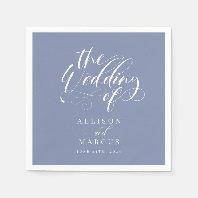 Elegant Calligraphy Classic Bröllop Napkins Pappersservett (Framsidan)