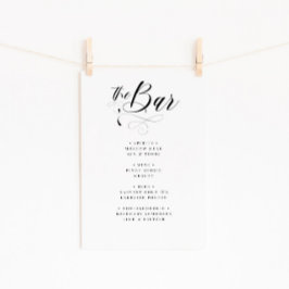 Elegant Calligraphy Classic Bröllop Pub Menu Poster