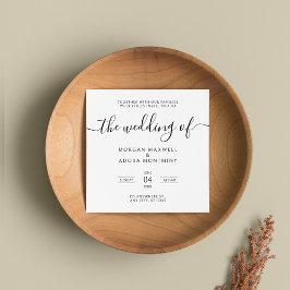 Elegant Calligraphy Classic Square Bröllop Inbjudningar