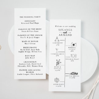 Elegant Calligraphy Classic Timeline Bröllop Program