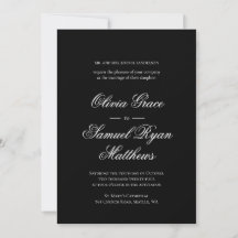 Elegant Calligraphy Classic White Black Bröllop
