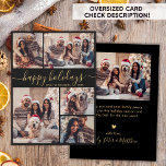 Elegant Calligraphy Collage jul Lycklig Julkort<br><div class="desc">Elegant Minimal Modern Elegant Calligraphy Black and Guld 5 Photo Collage "glad helg" Script jul-Helgdag Card. ( ) NOTERA ATT DESSA STORLEKA KORT PÅ 6, 5" X 8, 75" ÄR STÖRRE ÄN GENOMSNITTET, PÅ GRUND AV DET STÖRRE STORLEKA KORTET ÄR DET NÄSTAN SÄKERT ATT POSTAGKOSTNADERNA KOMMER ATT VARA HÖGRE. OM...</div>