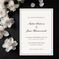 Elegant Calligraphy Cream Black Ram Bröllop