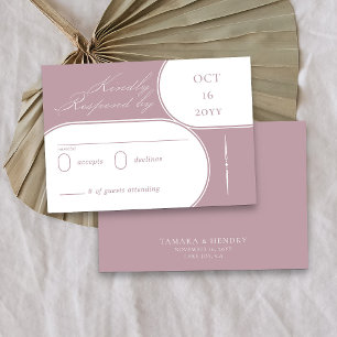 Elegant Calligraphy Dusty Ro Rosa Bröllop OSA Kort