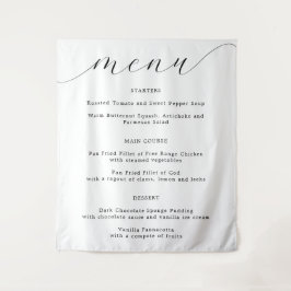 Elegant Calligraphy Fabric Bröllop Menu