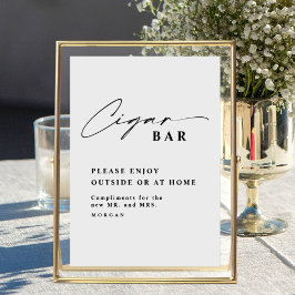 Elegant Calligraphy Favor Cigar Pub Bröllop Poster