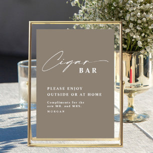 Elegant Calligraphy Favor Cigar Pub Bröllop Poster
