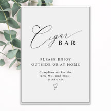 Elegant Calligraphy Favor Cigar Pub Bröllop